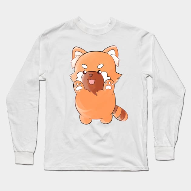 Red Panda Long Sleeve T-Shirt by Actral Ravens